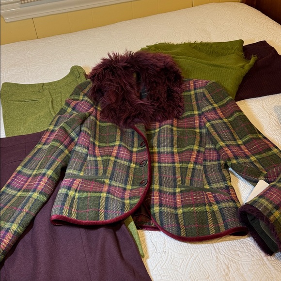 Schneider of Salsburg/Beretta Italy 🇮🇹 Women's Multicolor Lambswool Plaid Blazer - Picture 13 of 13